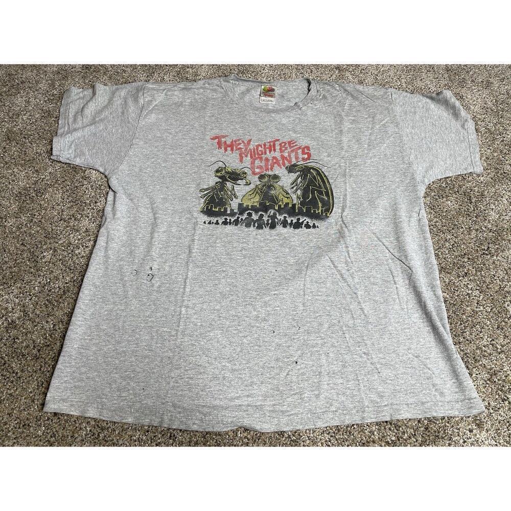 Vintage 90s They Might Be Giants Shirt Size XL Dial Song Bug Band Tee Thrashed